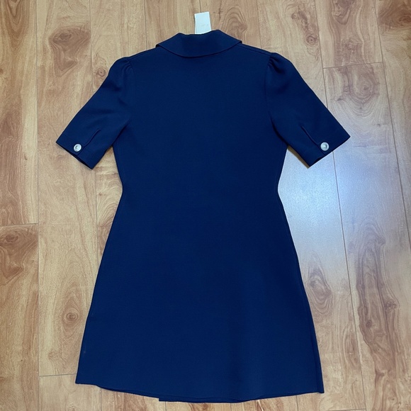 Maje Ralazer Navy Blue Stretch Knit Blazer Dress New With Tags size 38 EU - Picture 8 of 14